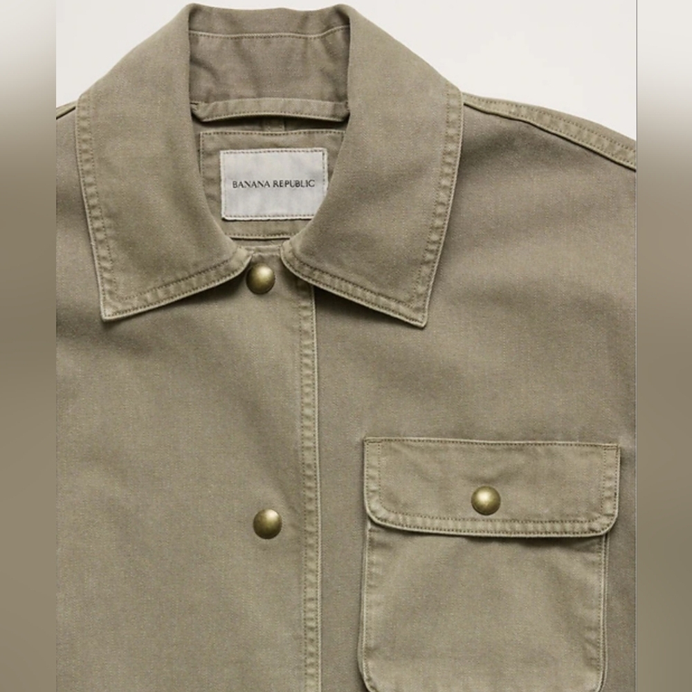 NWT Washed Cotton Chore Jacket, Desert Thyme Green, Size M - Picture 2 of 9